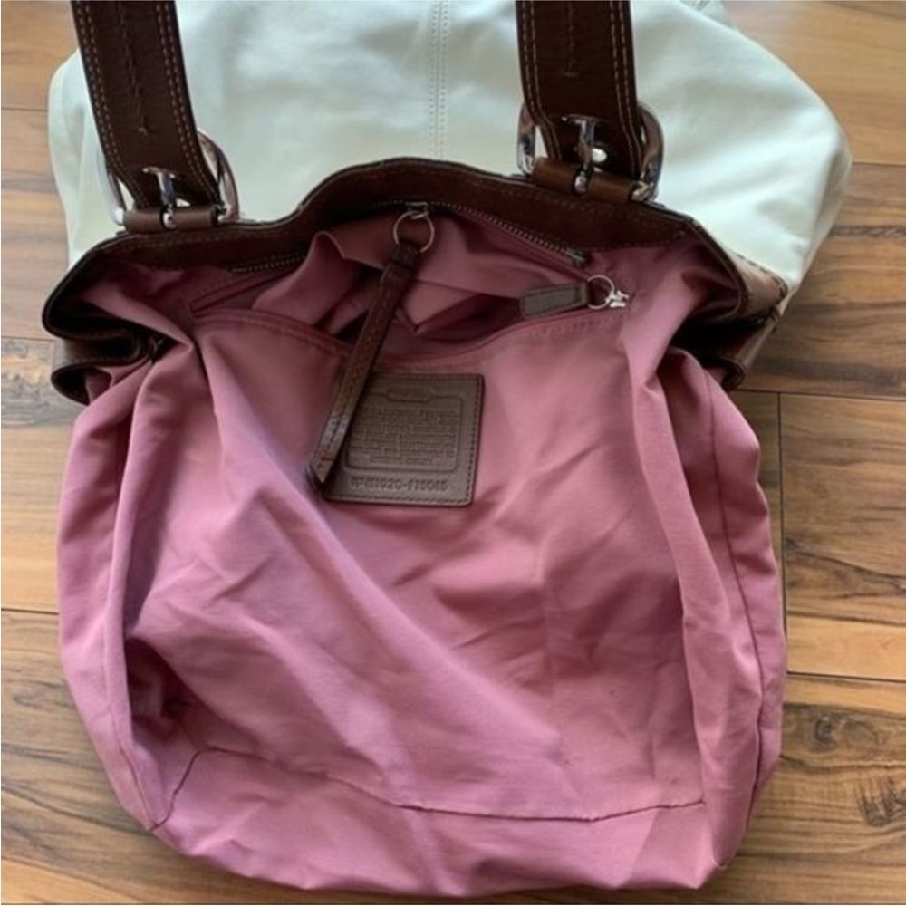 Coach Brown and Cream SoHo Leather Tote Bag - Picture 11 of 11